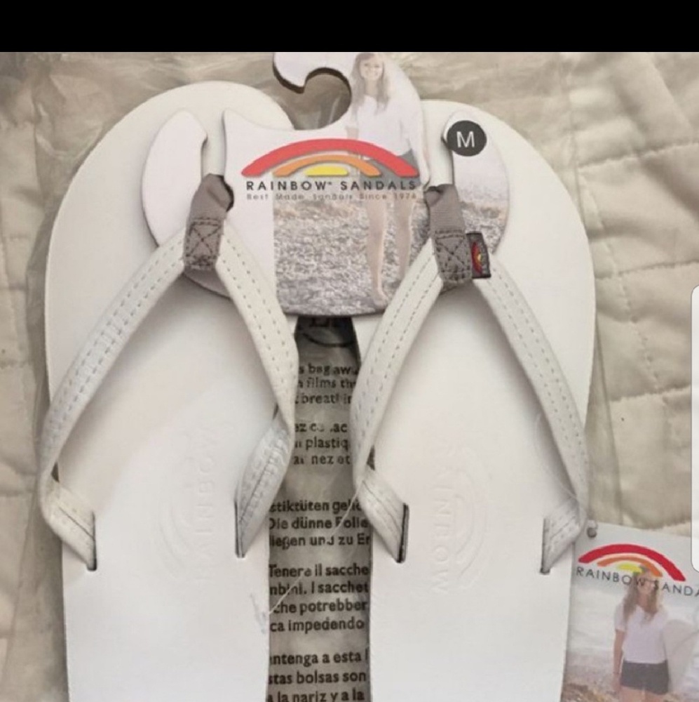 White rainbow sandals